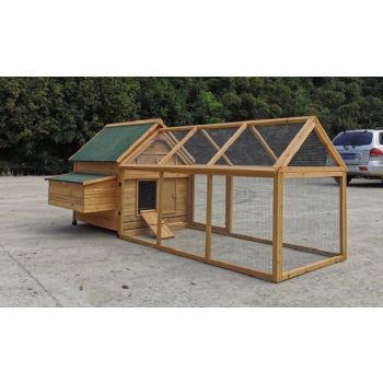4 to 9 Hen House CC007HR F (Felt Roof) House and Run - L180 x W90 x H114 cm