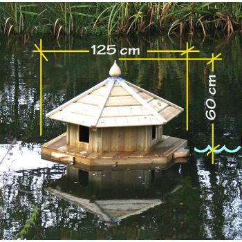 Somerton Floating Duck Three Nest - Pressure Treated Red Pine - L125 x W125 x H60 cm