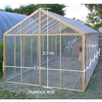 Diss Four Increment Paddock Run - Galvanised Mesh - L250 x W480 x H230 cm