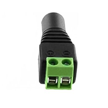 Female Jack Connector Adaptor 5.5mm Outer, 2.1mm Inner, Screw Terminal - L3.7 x W1.3 x H1.3 cm