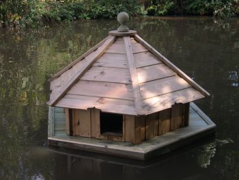 Large Hexagonal Floating Duck House, Waterfowl Nesting Box for Pond or Lake